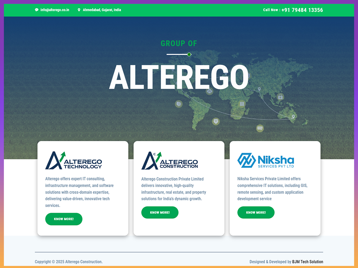 Alterego India construction website project