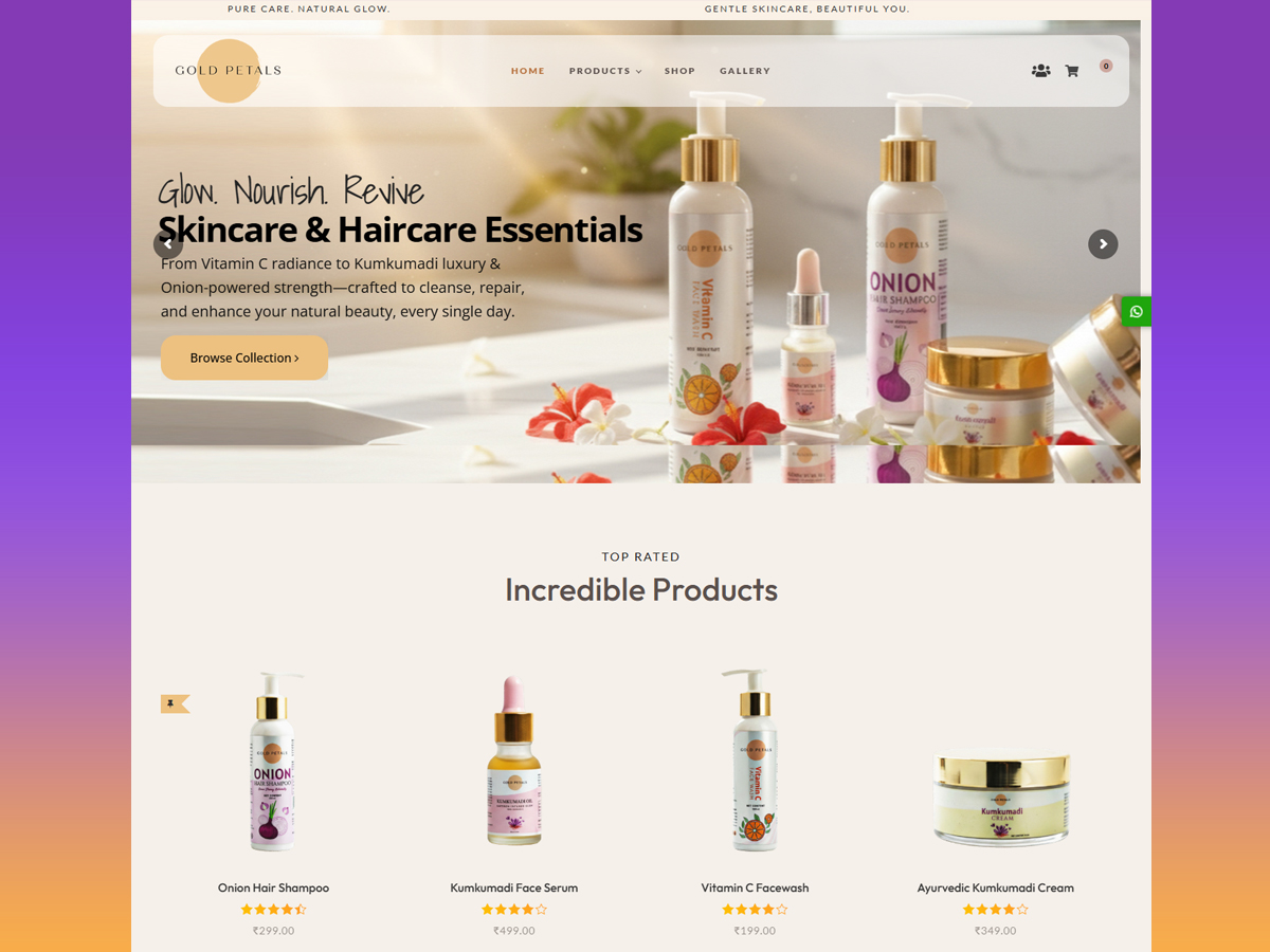 Gold Petals business website project