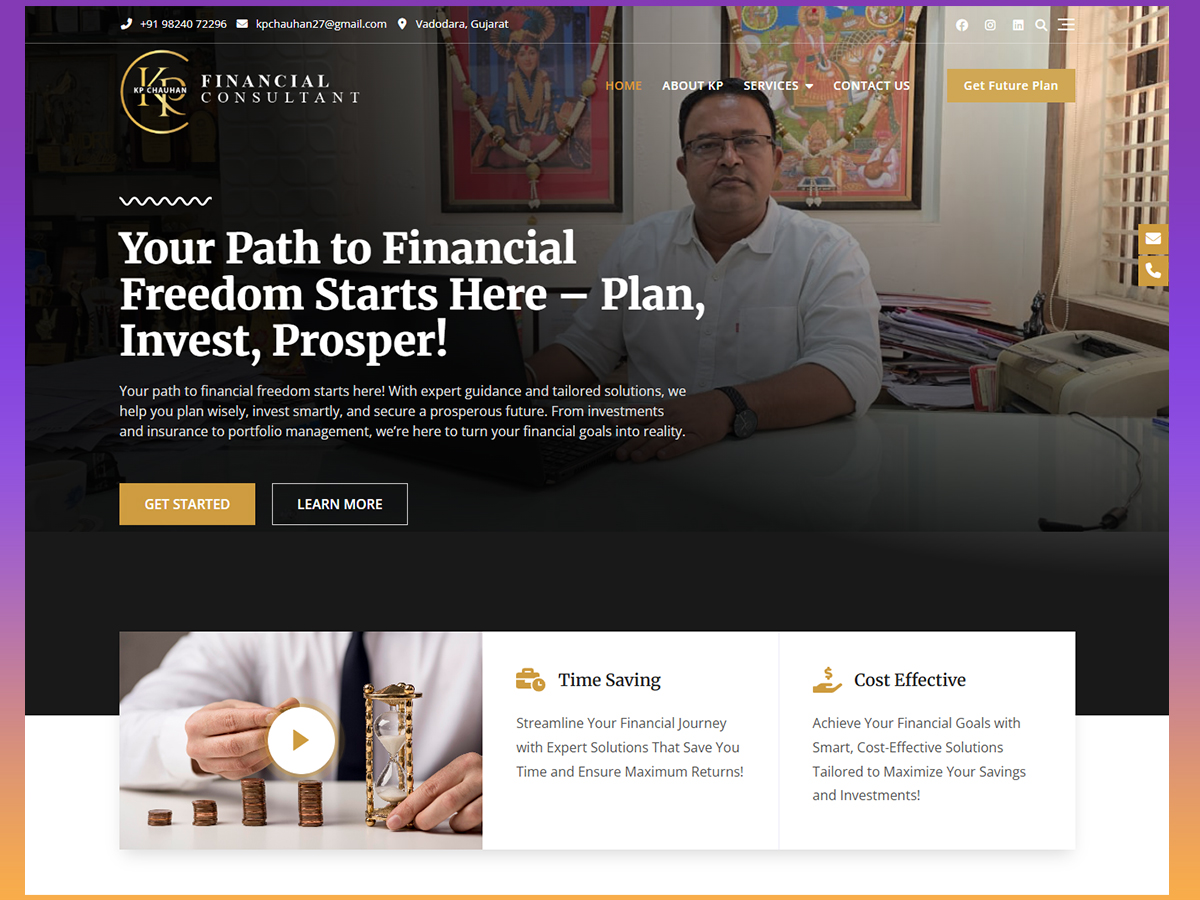 KP Chauhan financial services website project