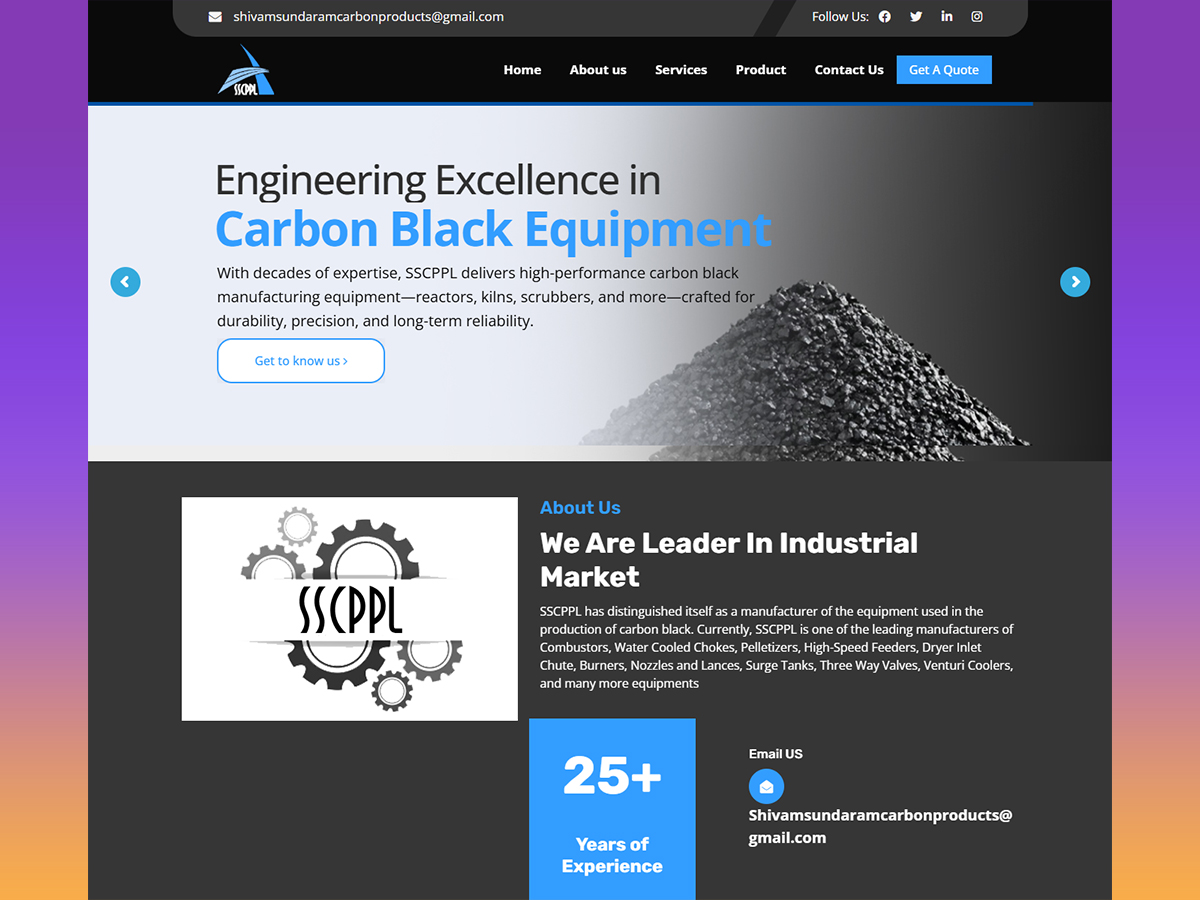 SSCPPL India corporate website project